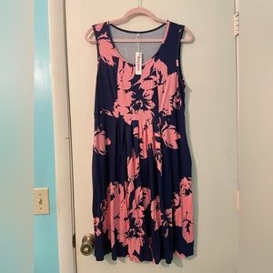 Navy/pink dress size XL NWT